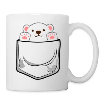 Ours polaire Ours polaire Ours en poche poitrine Poche Poche - Mug blanc - blanc - Droite
