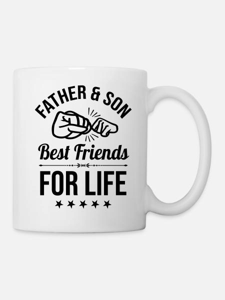 Vater und Sohn Faustcheck beste Freunde Faust Papa - Tasse - Weiß