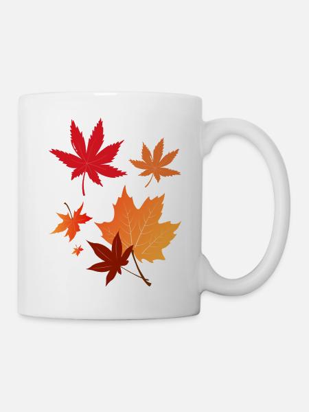 feuilles d’automne colorées - Mug blanc - blanc