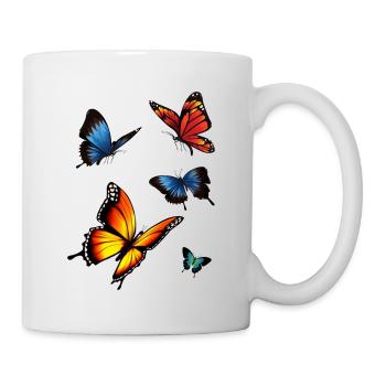 Schmetterlinge - Tasse - Weiß - Rechts