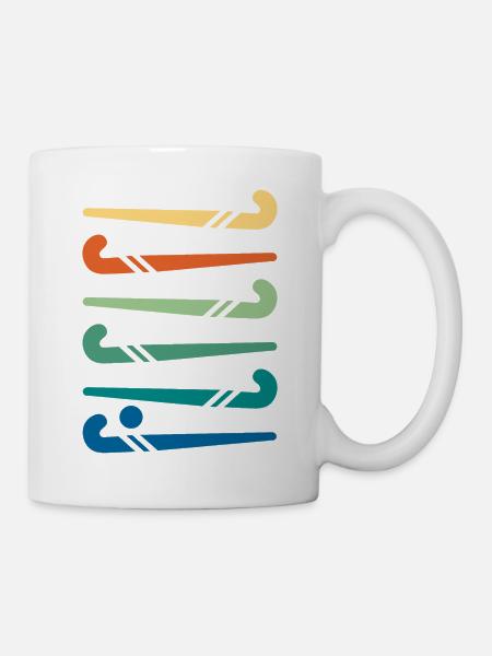 Hockeyschläger bunt - Tasse - Weiß