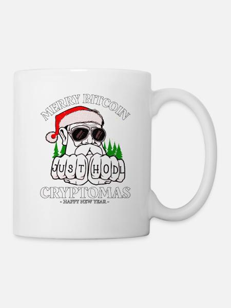 BITCOIN NOËL JOYEUX CRYPTOMAS JUSTE HODL IT - Mug blanc - blanc