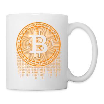 Bitcoin Logo Binärcode - Tasse - Weiß - Rechts