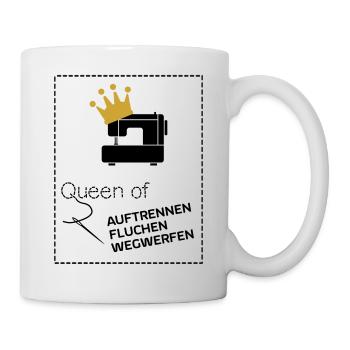 Queen of Nähmaschine - Tasse - Weiß - Rechts