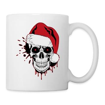 skull skull christmas meme bad santa claus xmas - Mug - white - Right