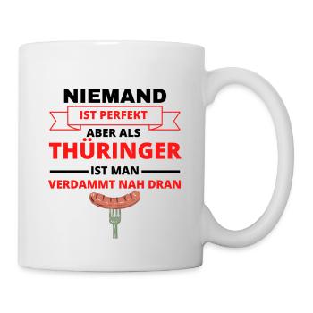 Thüringer Bratwurst Thüringen Ostdeutschland Osten - Tasse - Weiß - Rechts