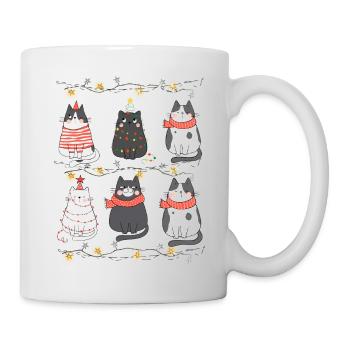 Süße Katzen Xmas Kätzchen Weihnachtsoutfit - Tasse - Weiß - Rechts
