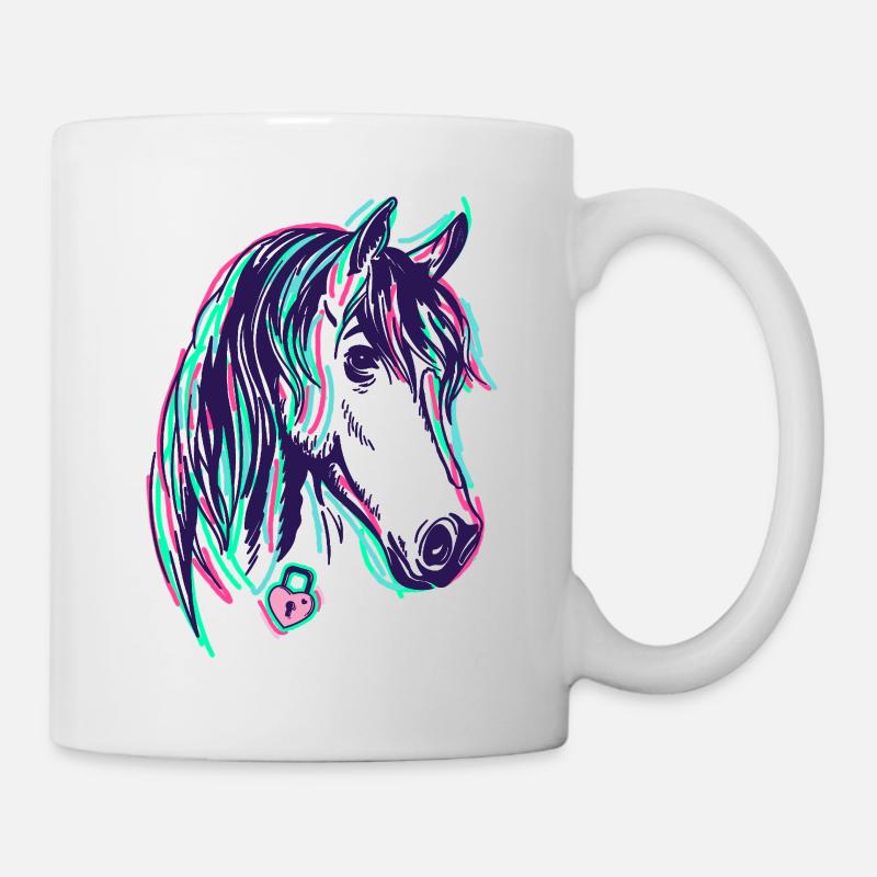 Chevaux Tête de cheval Amateurs de chevaux - Mug blanc - blanc