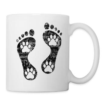 Fussabdruck - Tasse - Weiß - Rechts