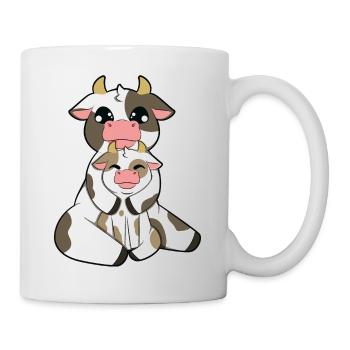 Kuh Familie Umarmen - Tasse - Weiß - Rechts