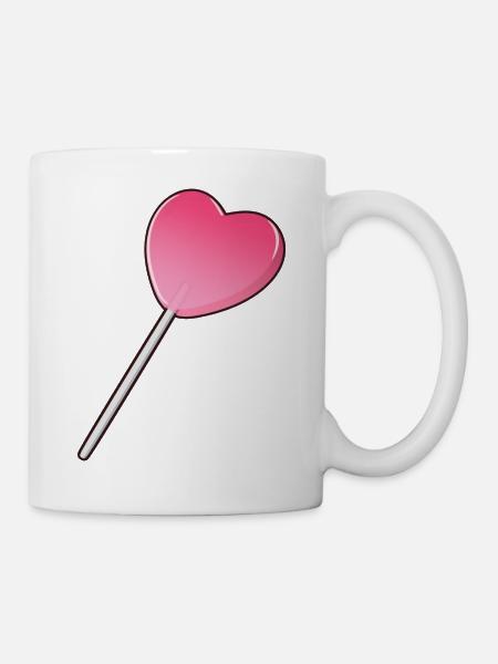 Sucette de cœur - Mug blanc - blanc