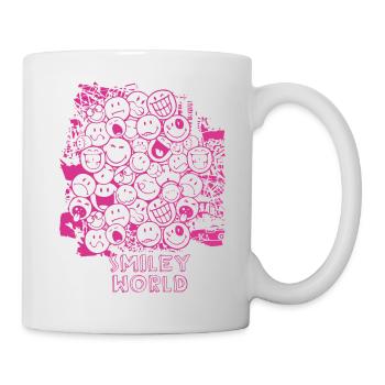 sourire, smiley, bande dessinée, rose, swfa21, croquis - Mug blanc - blanc - Droite