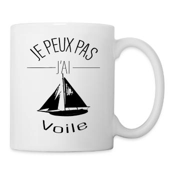Je peux pas j'ai voile, J'peux pas j'ai voile - Mug blanc - blanc - Droite
