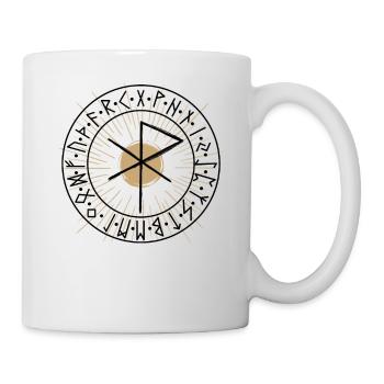 RUNE für die LIEBE Runenalphabet Furthark Wikinger - Tasse - Weiß - Rechts