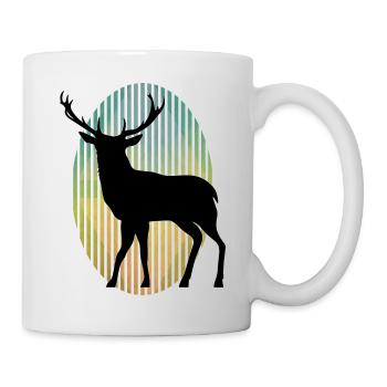 Hirsch - Tasse - Weiß - Rechts