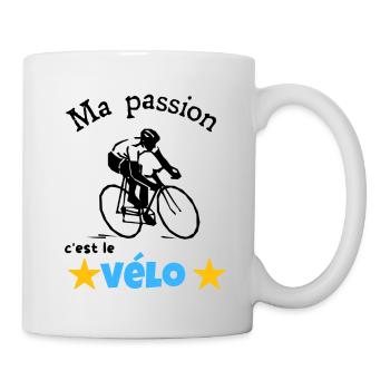Ma passion c'est le vélo cadeau - Mug blanc - blanc - Droite