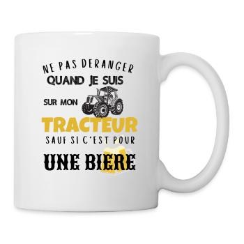 Ne pas déranger tracteur sauf pour biere cadeau - Mug blanc - blanc - Droite