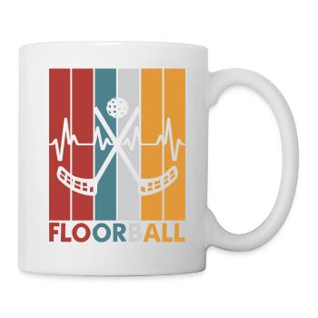 Floorball Unihockey Hockey Herzschlag Pulsschlag - Tasse - Weiß - Rechts