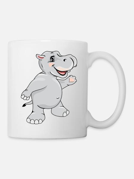 Dancing happy hippo - Mug - white
