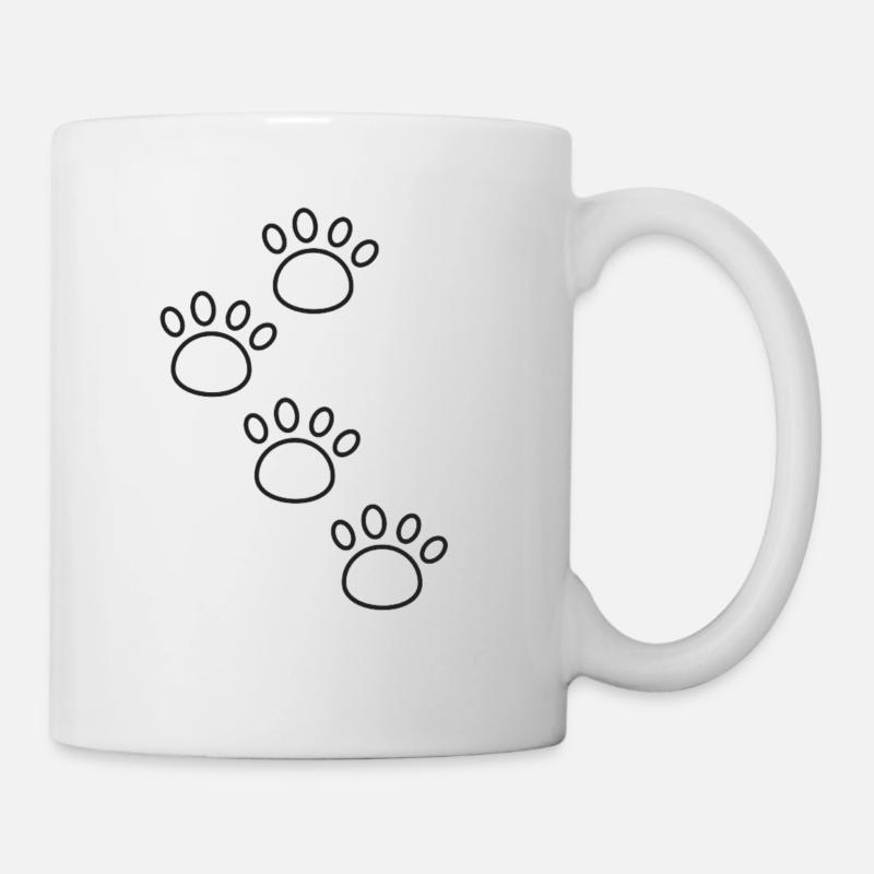 Hunde Pfote T Shirt 4 - Tasse - Weiß