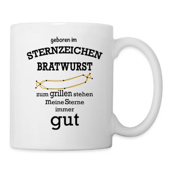 Bratwurst Grillsaison - Tasse - Weiß - Rechts