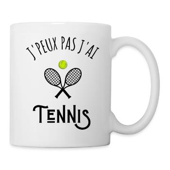 je peux pas j'ai tennis - Mug blanc - blanc - Droite