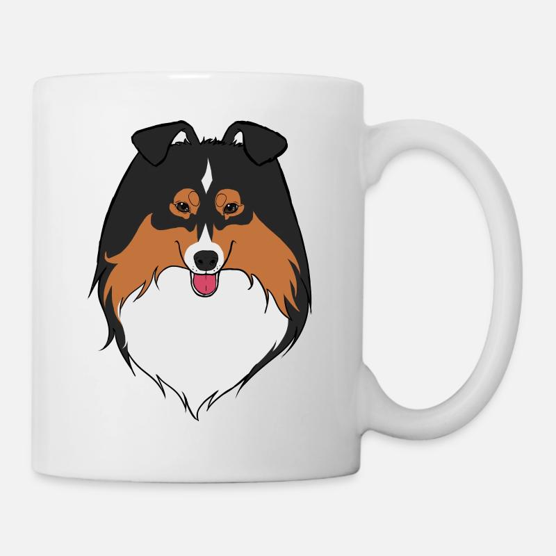 Sheltie trio noir - Mug blanc - blanc