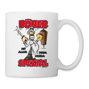 Döner Kebab Spezial Geschenkidee Spruch Comic - Tasse - Weiß - Rechts