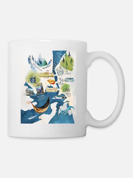 Illustrate city map of Oslo as a souvenir - Mug - white