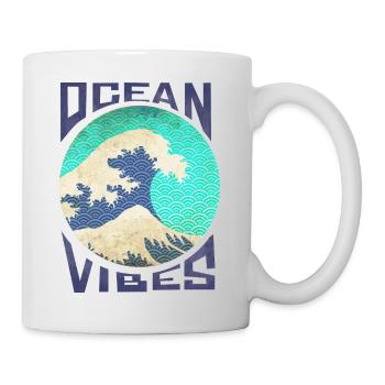 Great Wave Off Kanagawa Surfing - Mug - white - Right