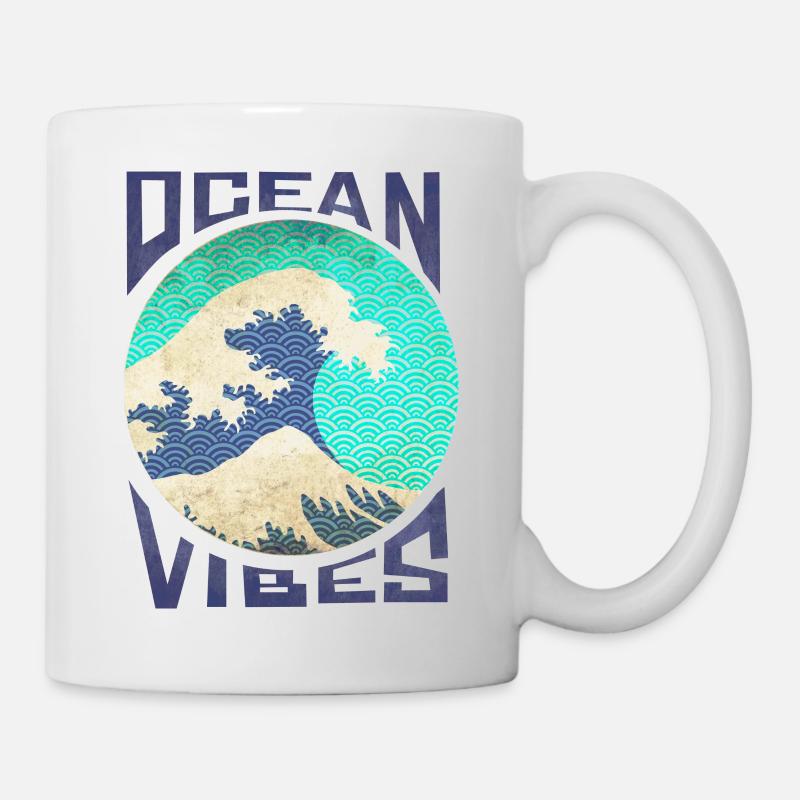 Great Wave Off Kanagawa Surfing - Tasse - Weiß
