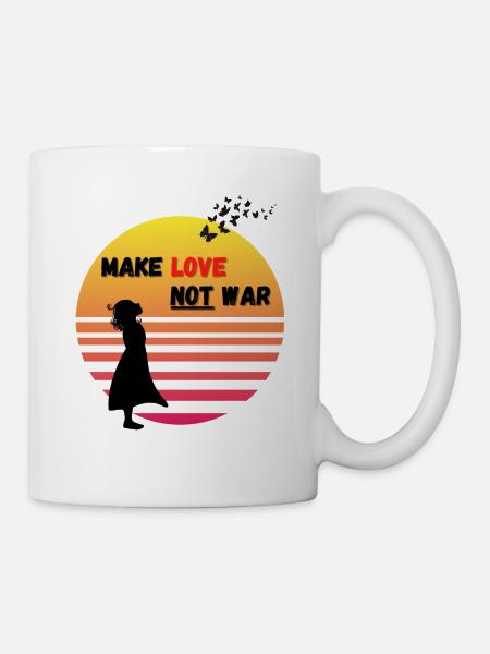 make love not war - after the sunset - Tasse - Weiß