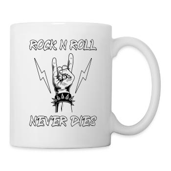Rock N Roll Never Dies Music Hard Rock Heavy Metal - Mug - white - Right