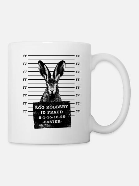 Osterhase Mugshot Hase Gesucht Polizei Ostern - Tasse - Weiß