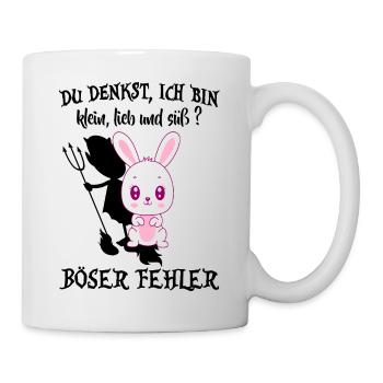 kleiner teufel devil klein lieb süß dreizack - Tasse - Weiß - Rechts