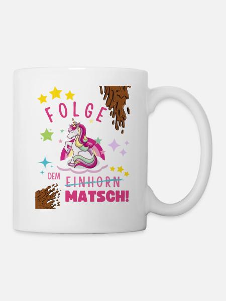 Muddy run shirt mud Matsch Lauf Einhorn obstacle - Tasse - Weiß