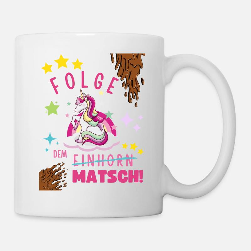 Muddy run shirt mud Matsch Lauf Einhorn obstacle - Tasse - Weiß