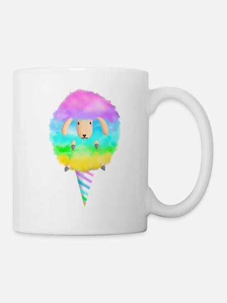 Mouton barbe à papa - Mug blanc - blanc
