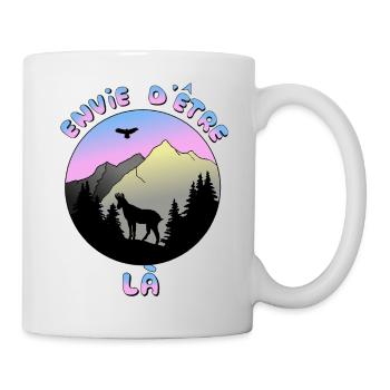 envie d'être là montagne chamois - Mug blanc - blanc - Droite