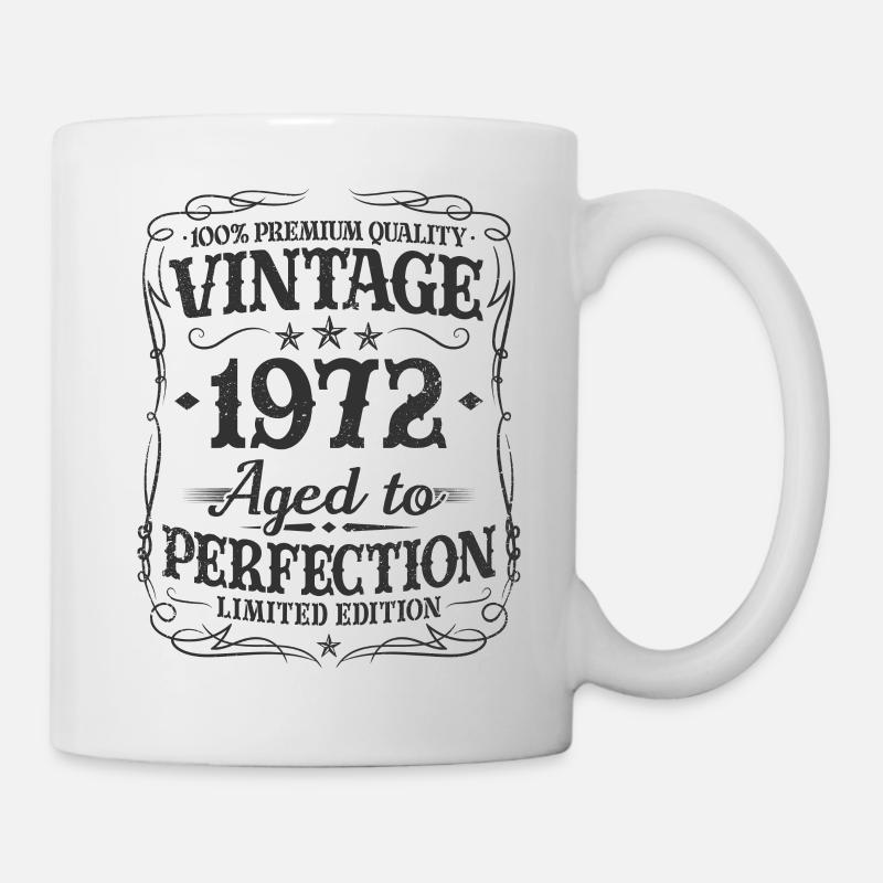 1972 Vintage Vintage Anniversaire Rétro Cadeau - Mug blanc - blanc
