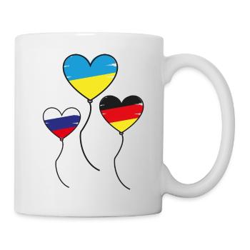 Ballon Herz Deutschland Ukraine Russland Peace - Tasse - Weiß - Rechts