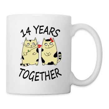 Willst du mit mir zusammen sein 14 Jahre schaffen - Tasse - Weiß - Rechts