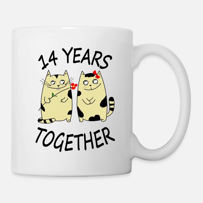 Willst du mit mir zusammen sein 14 Jahre schaffen - Tasse - Weiß
