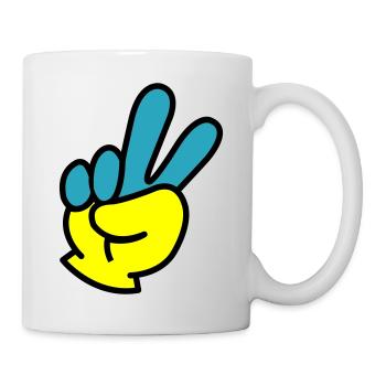 Peace Hand Ukraine - Tasse - Weiß - Rechts