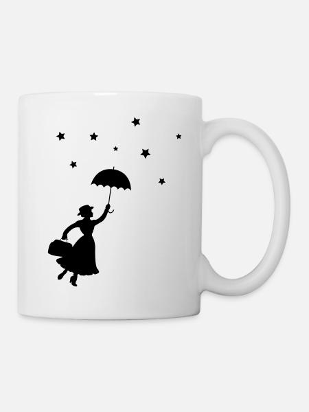 Frau Regenschirm - Tasse - Weiß
