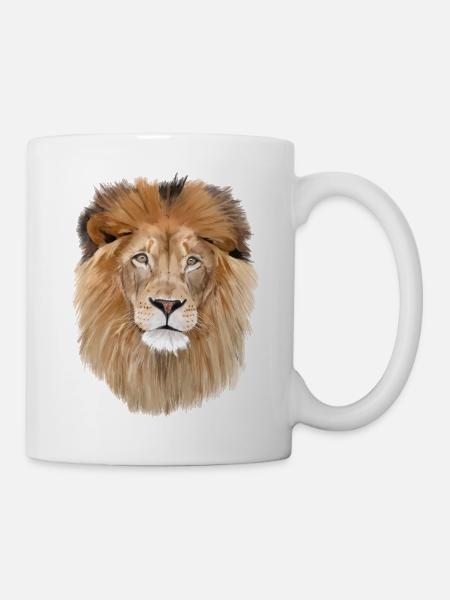 Löwenkopf - Tasse - Weiß