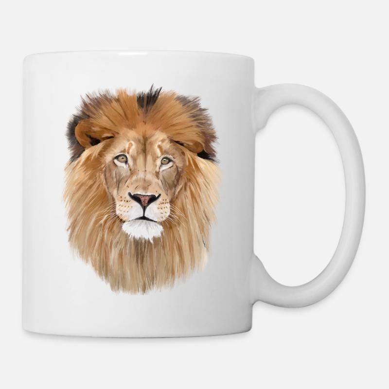 Löwenkopf - Tasse - Weiß