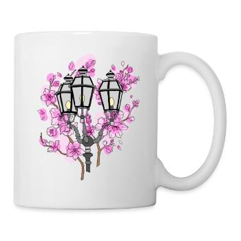 Lanterne en fleurs de cerisier - Mug blanc - blanc - Droite