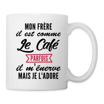 frère - café - humour frere et soeur - Mug blanc - blanc - Droite