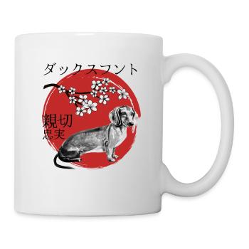 Teckel Japon Kanji Style pour les amoureux des chiens - Mug blanc - blanc - Droite